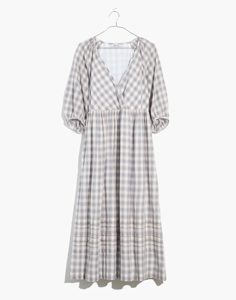 Marianna Puff-Sleeve Midi Dress in Plaid 商品