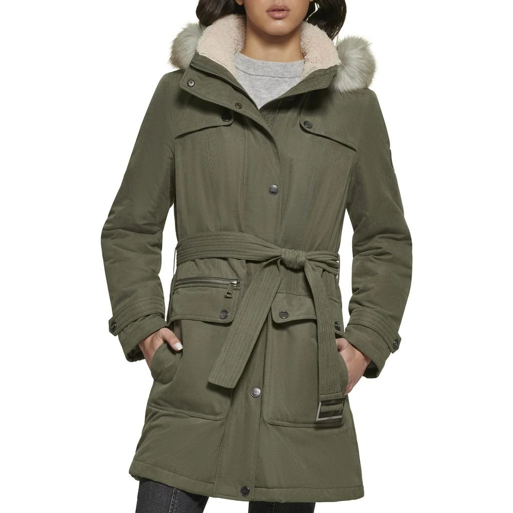 商品DKNY|Faux Fur Hood Belted Anorak,价格¥1043,第1张图片