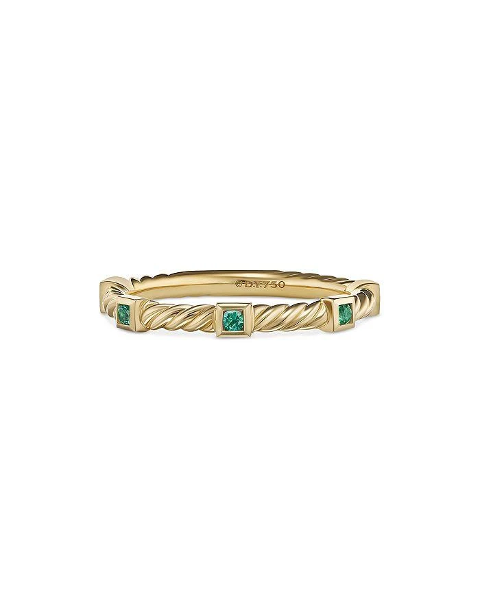 商品David Yurman|18K Yellow Gold Cable Emerald Stack Band Ring,价格¥7404,第1张图片