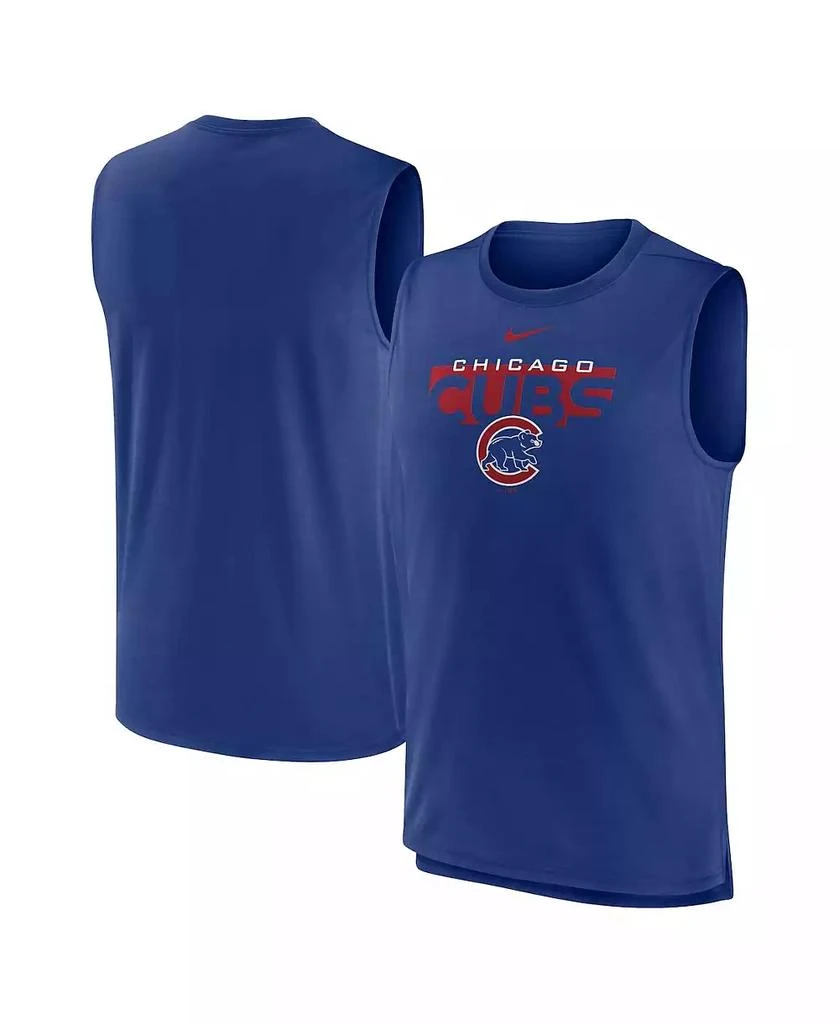 商品NIKE|Men's Royal Chicago Cubs Knockout Stack Exceed Performance Muscle Tank Top,价格¥267,第1张图片