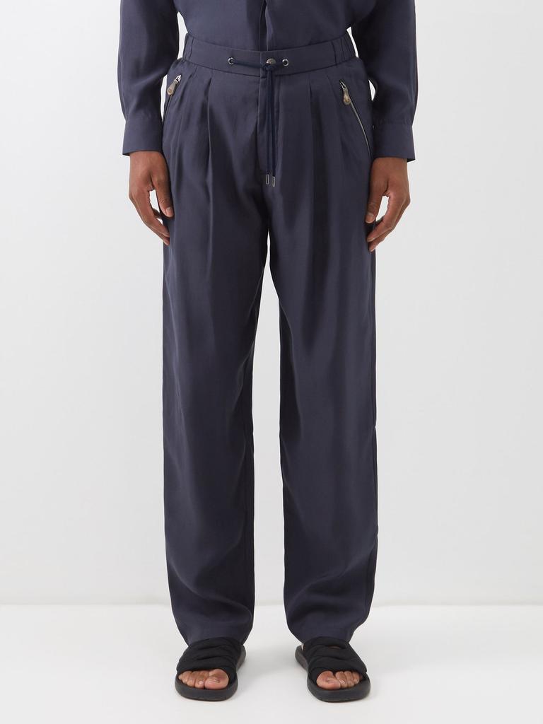 Zip-pocket lyocell-blend poplin trousers商品第1张图片规格展示
