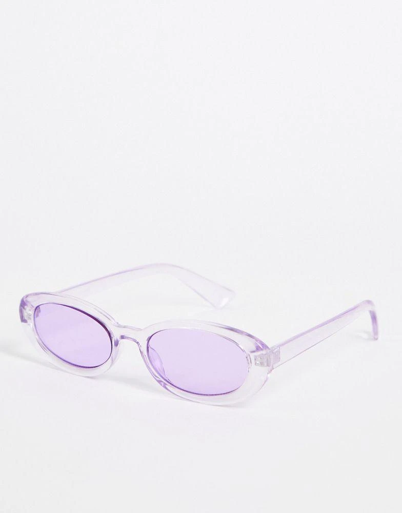 商品ASOS|ASOS DESIGN 90's oval sunglasses in purple - PURPLE,价格¥75,第1张图片