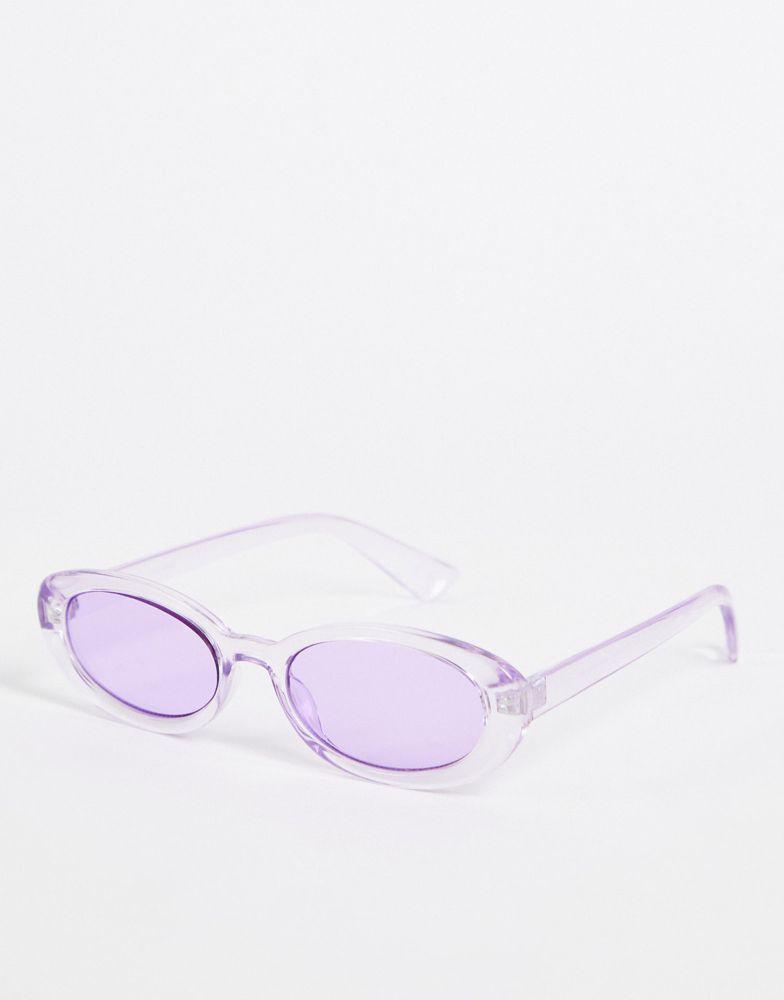 商品ASOS|ASOS DESIGN 90's oval sunglasses in purple - PURPLE,价格¥74,第1张图片