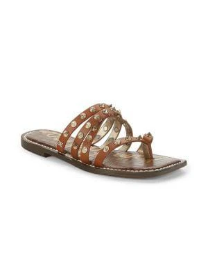 商品Sam Edelman|Eloise Studded Leather Slides,价格¥84,第2张图片详细描述
