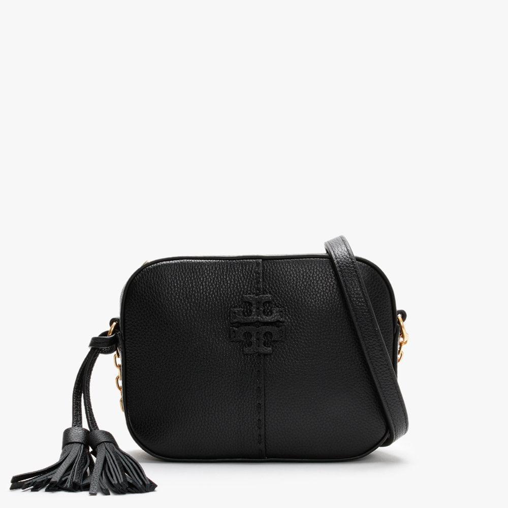 商品Tory Burch|McGraw II Black Leather Camera Bag,价格¥2618,第1张图片