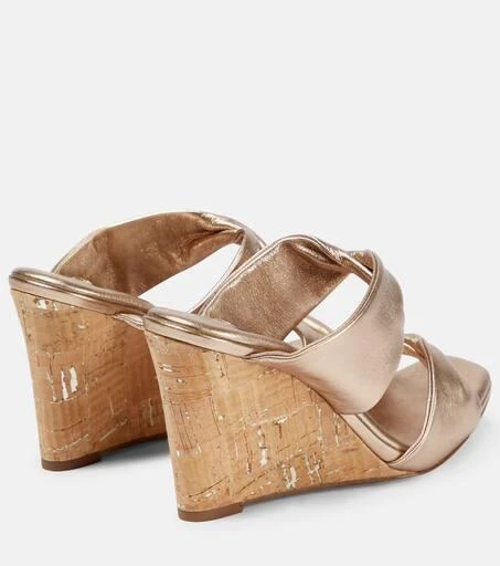 商品Aquazzura|Twist leather wedges,价格¥4022,第3张图片详细描述