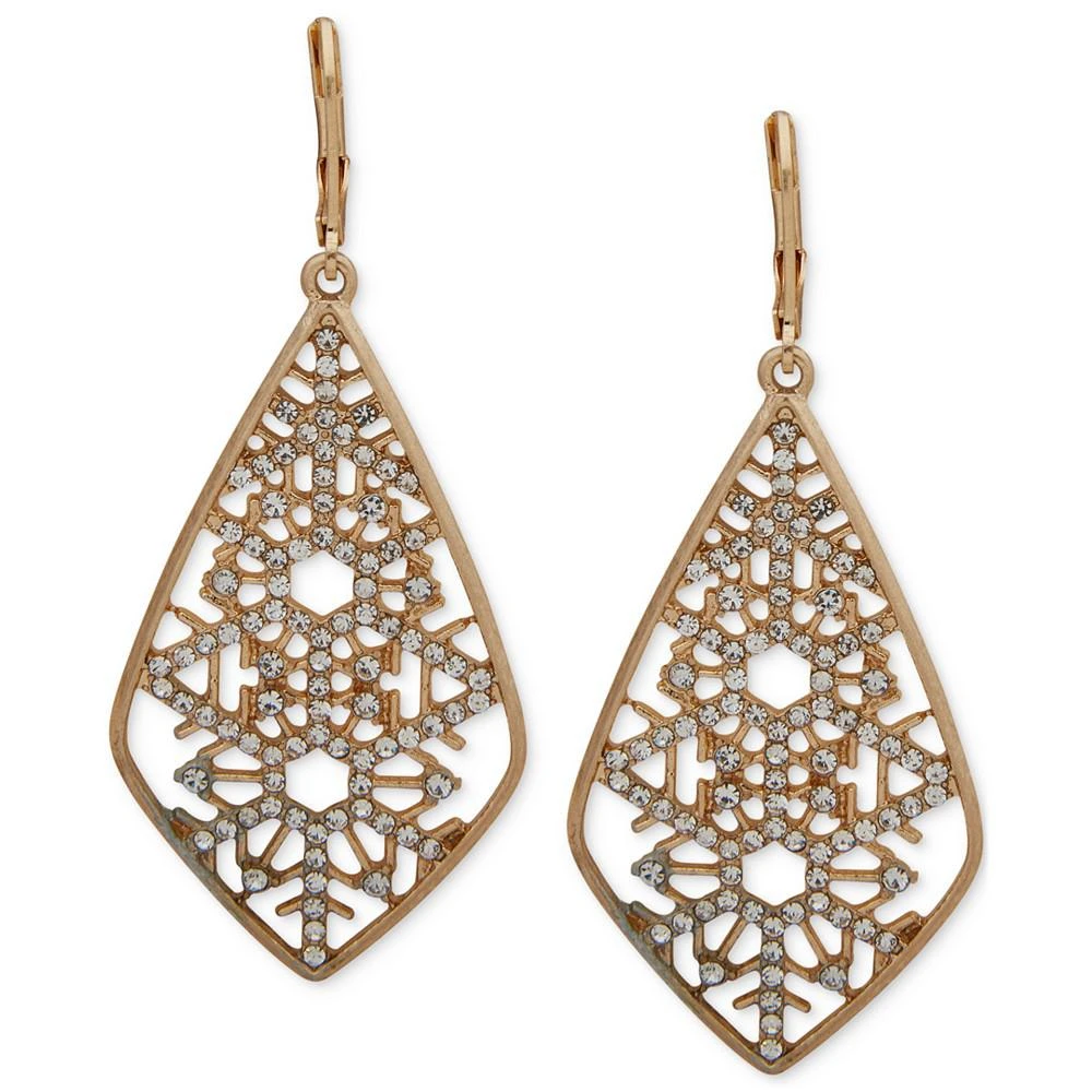 商品Lonna & Lilly|Gold-Tone Pavé Snowflake Openwork Drop Earrings,价格¥238,第1张图片