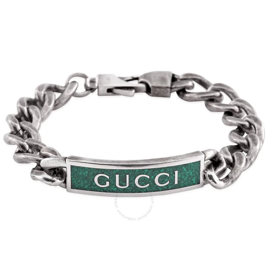 商品Gucci|Open Box - Gucci Green Enamel Station Bracelet,价格¥3467,第1张图片