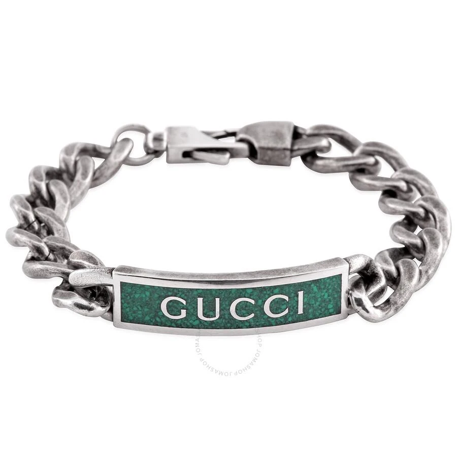 商品Gucci|Open Box - Gucci Green Enamel Station Bracelet, Size 19,价格¥3515,第1张图片