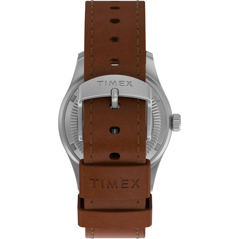Men's Solar Brown Leather Strap Watch 41 mm商品第3张图片规格展示