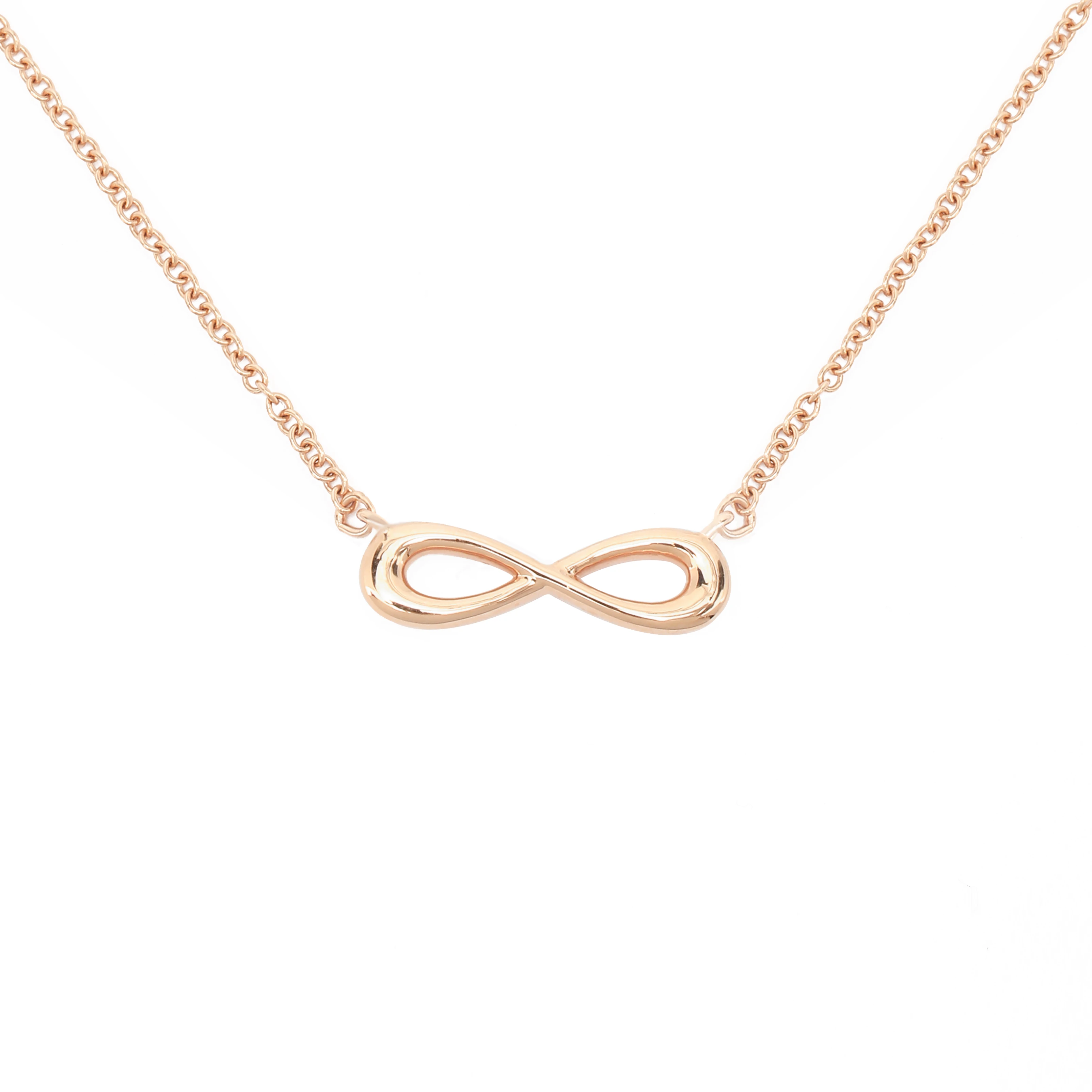 商品[国内直发] Tiffany & Co.|蒂芙尼 Infinity系列 迷你吊坠无限8字 轻奢 18k玫瑰金 项链 女款,价格¥5364,第1张图片
