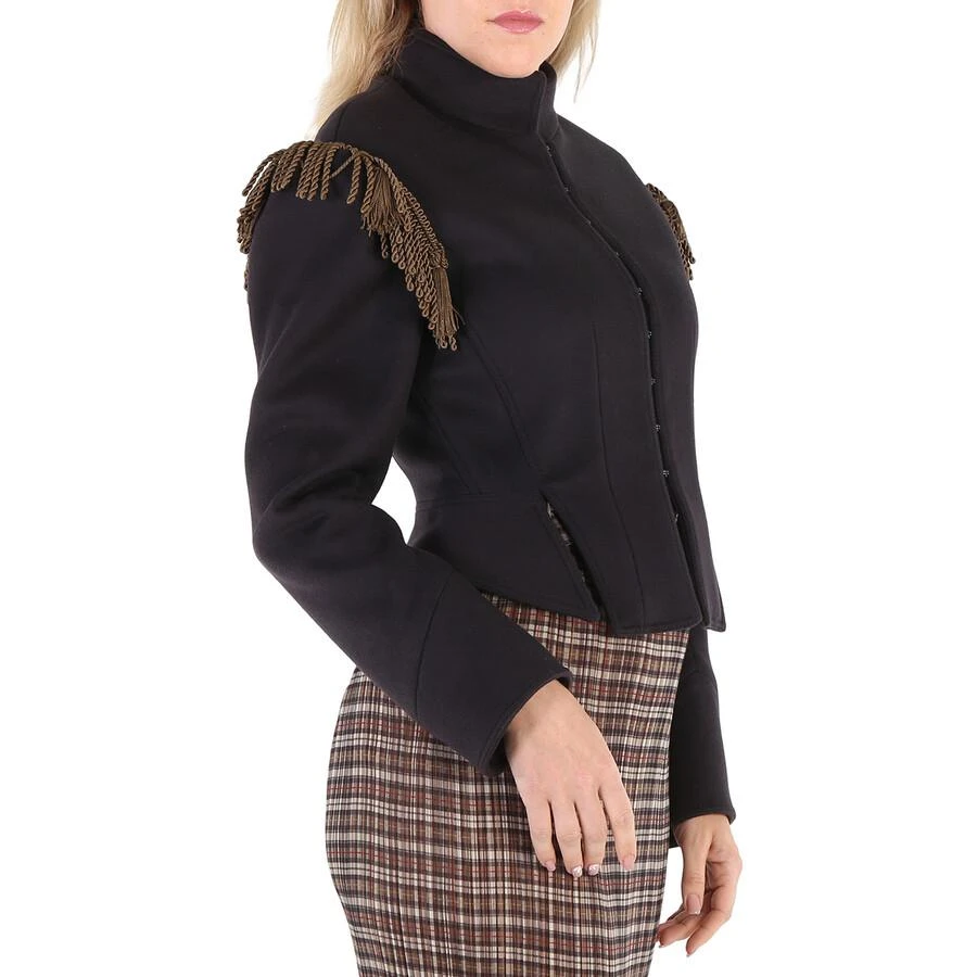 商品Burberry|Burberry Ladies Dark Navy Braid Detail Military Wool Jacket, Brand Size 38 (US Size 0),价格¥2195,第2张图片详细描述