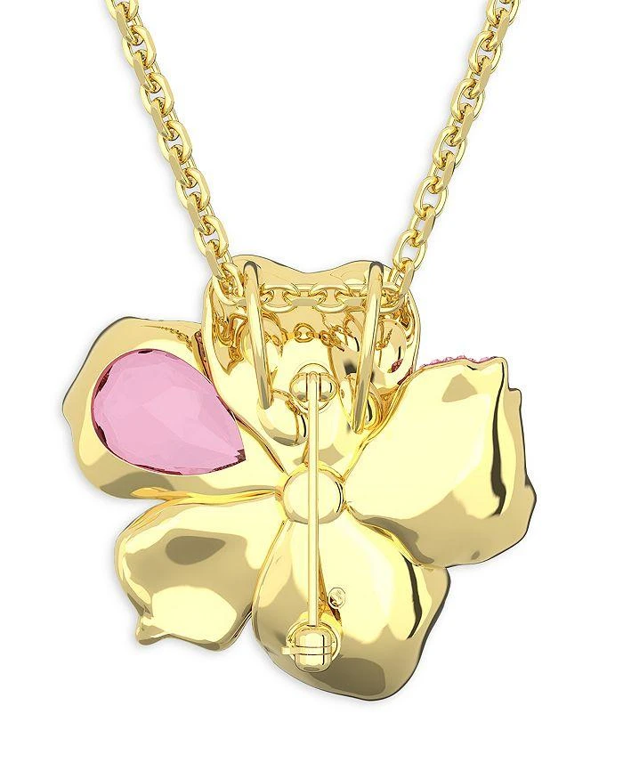 商品Swarovski|Idyllia Pink Crystal Flower Convertible Pin & Pendant Necklace in Gold Tone, 21.66",价格¥2758,第3张图片详细描述