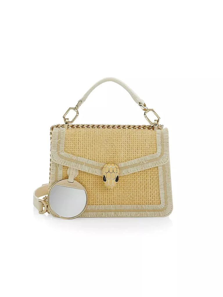 商品BVLGARI|Serpenti Diamond Blast Raffia Top Handle Bag,价格¥19883,第4张图片详细描述