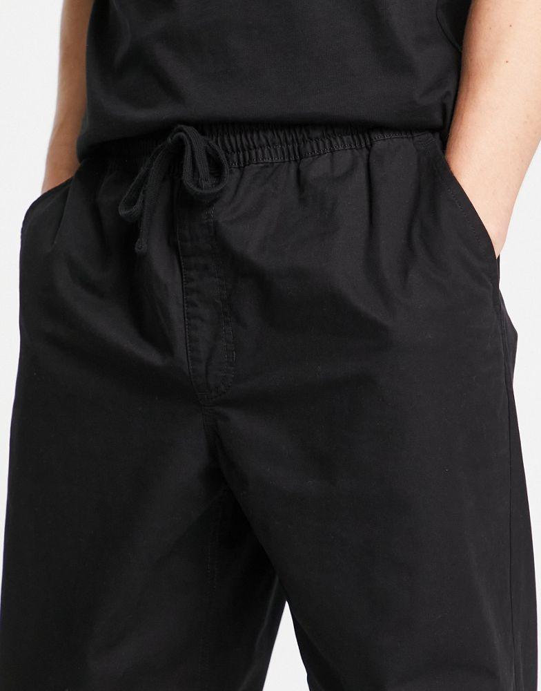 Vans range baggy chino trousers in black with elasticated waist商品第3张图片规格展示