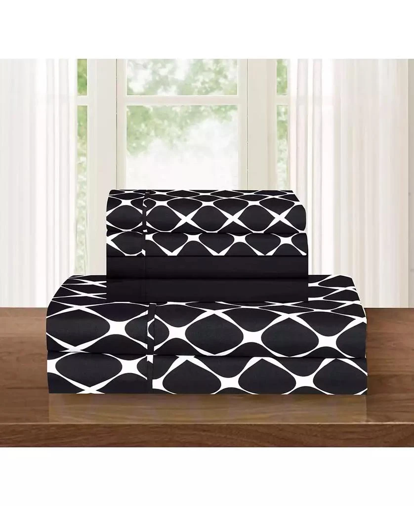 商品Elegant Comfort|Geometric Printed Microfiber 4-Pc. Sheet Set, Twin,价格¥281,第1张图片