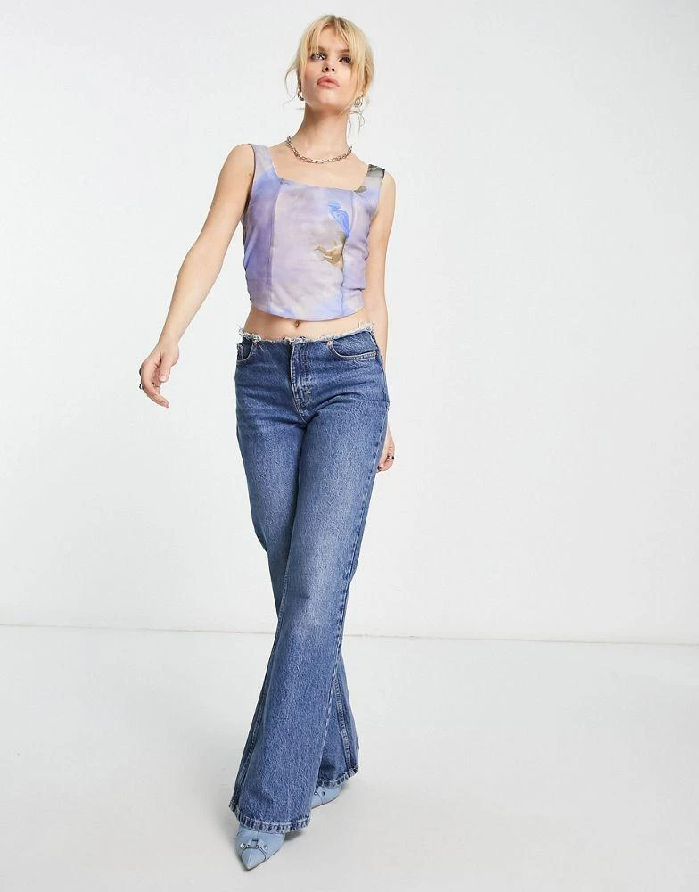 商品ONLY|Neon & Nylon mesh corset top co-ord in cherub print,价格¥91,第4张图片详细描述
