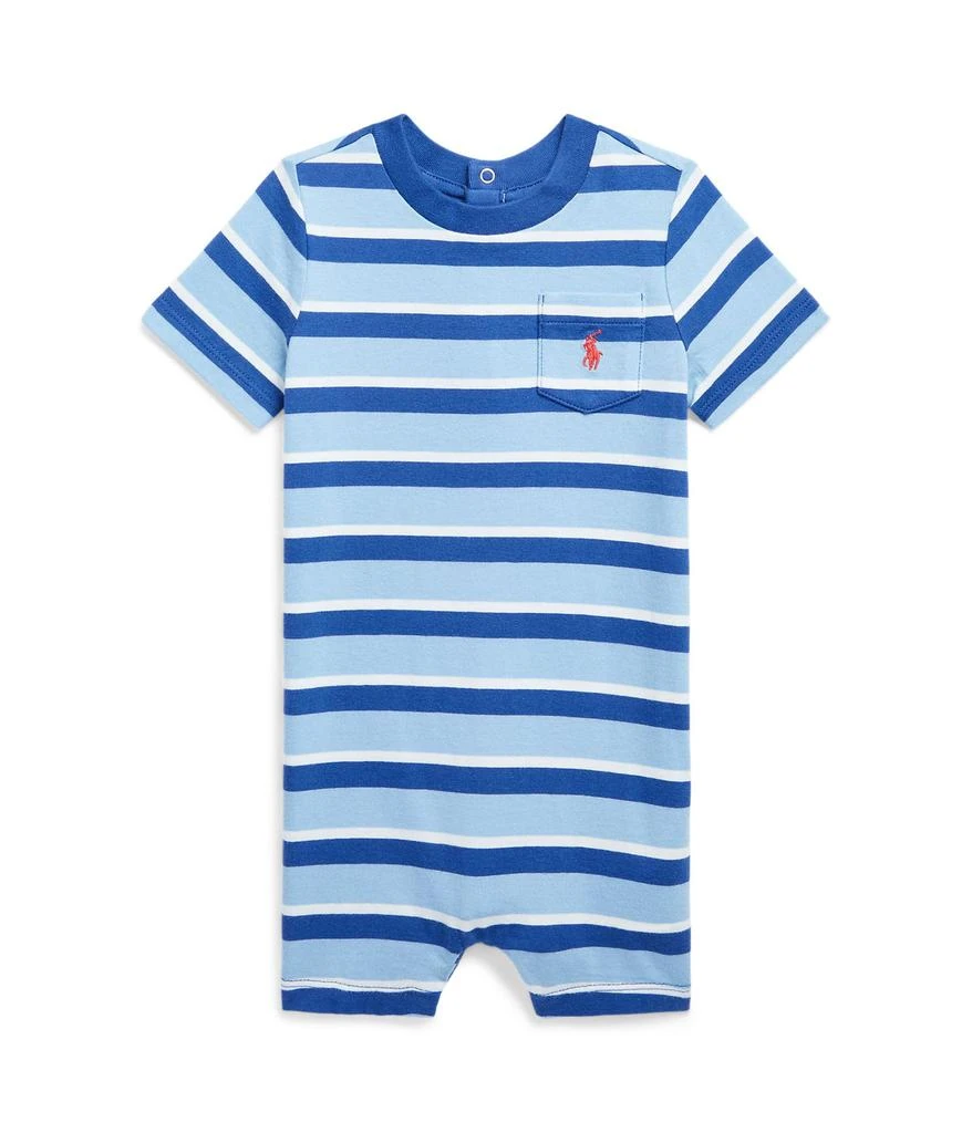 商品Ralph Lauren|Striped Cotton Jersey Shortall (Infant),价格¥294,第1张图片