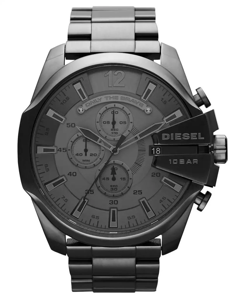 商品Diesel|Men's Chronograph Gunmetal Ion-Plated Stainless Steel Bracelet Watch 51mm DZ4282,价格¥2040,第1张图片