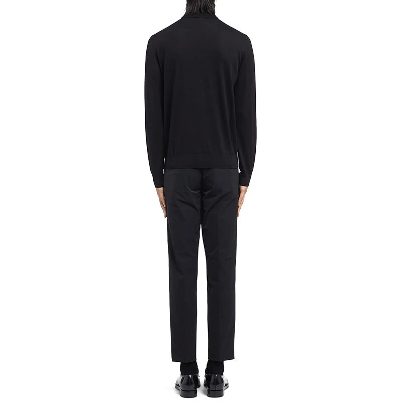 商品Prada|【预售3-7天】PRADA/普拉达 男士黑色精纺羊毛高领毛衣UMR502_1ZLE_F0002_S_212,价格¥8988,第6张图片详细描述