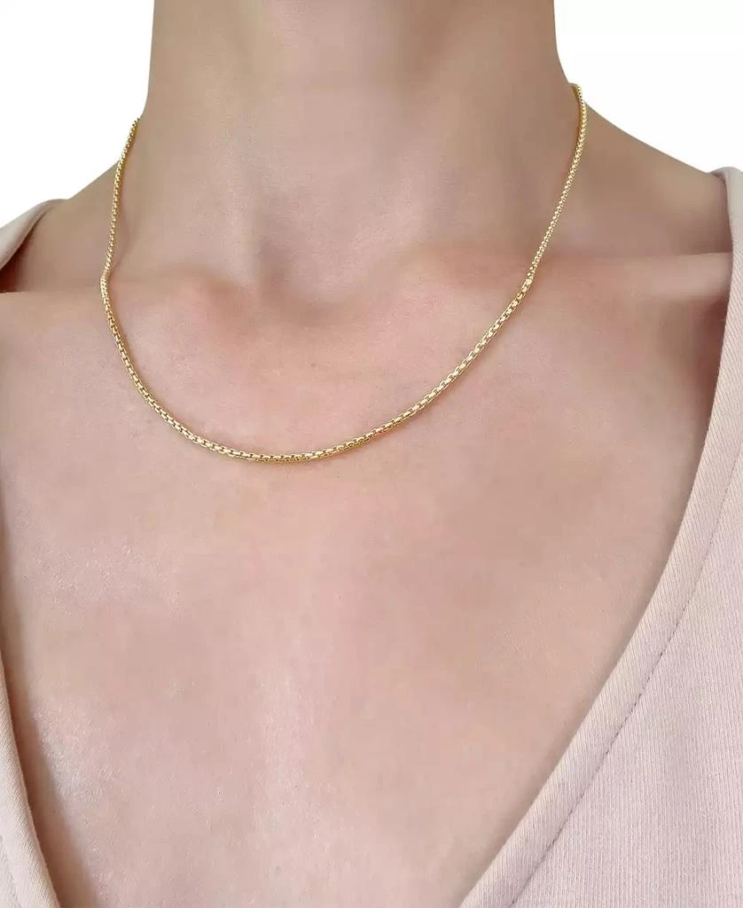 18" Round Box Link Chain Necklace (1-1/2 mm) in 14k Gold 商品