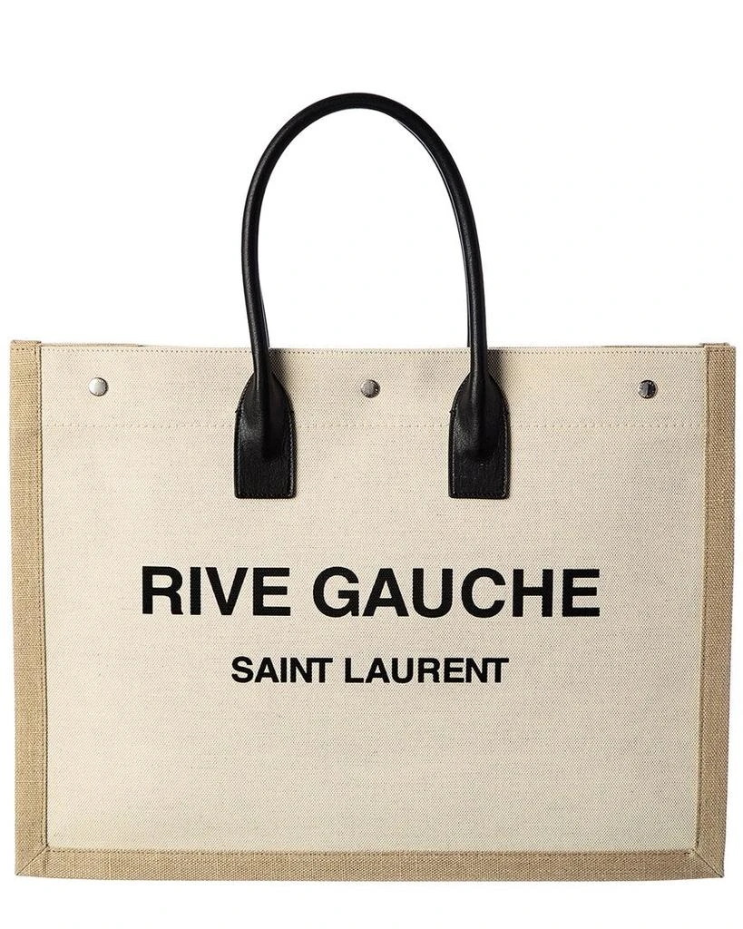 商品Yves Saint Laurent|Saint Laurent Rive Gauche Canvas & Leather Bucket Bag,价格¥10231,第1张图片