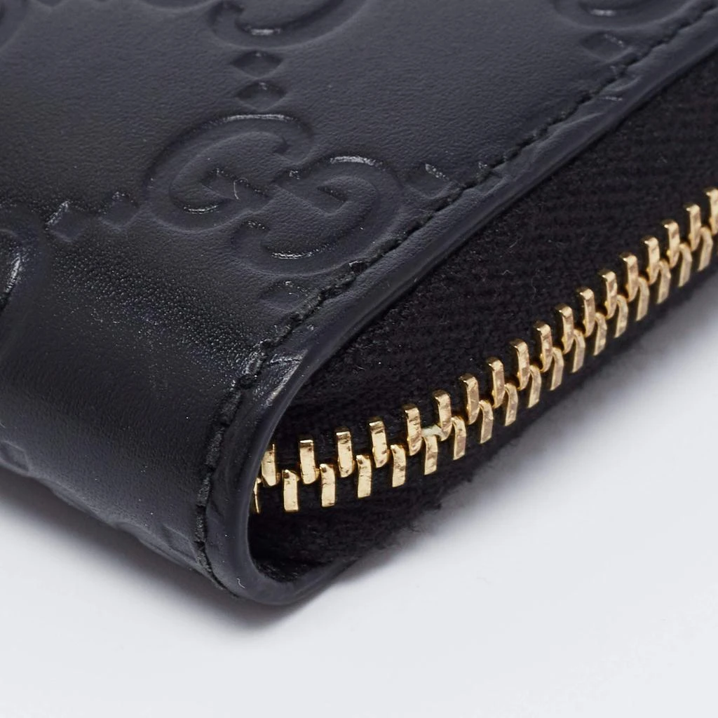 Gucci Black Guccissima Leather Zip Around Card Case 商品