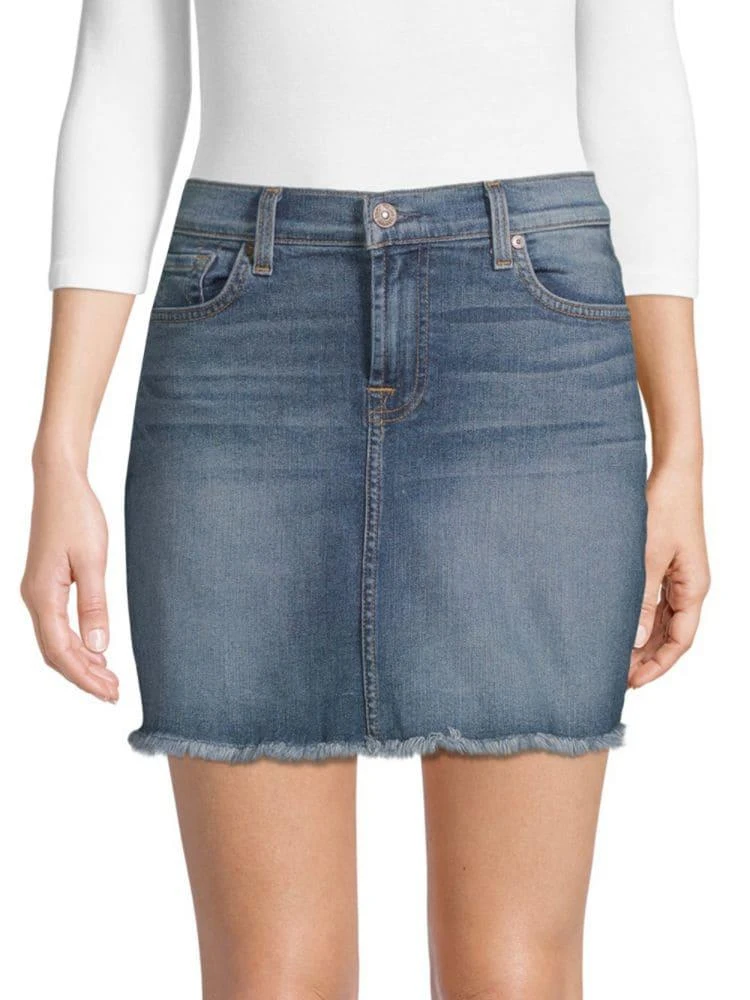 商品7 For All Mankind|A-Line Denim Mini Skirt,价格¥317,第1张图片