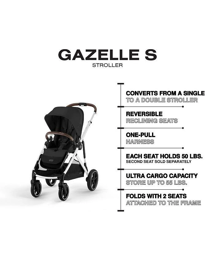 商品Cybex|Gazelle S 2 Single to Double + Cloud G Lux Travel System with Gazelle S 2 Cot,价格¥13718,第5张图片详细描述