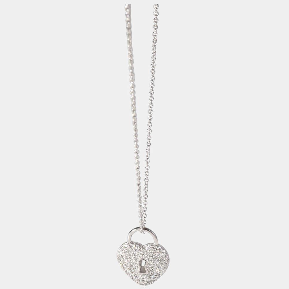 Tiffany & Co. Heart Lock Platinum Diamond Necklace商品第1张图片规格展示