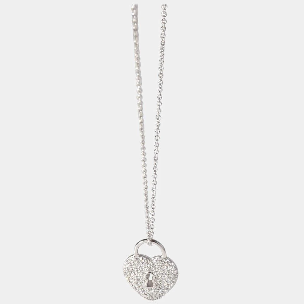 商品[二手商品] Tiffany & Co.|Tiffany & Co. Heart Lock Platinum Diamond Necklace,价格¥21496,第1张图片