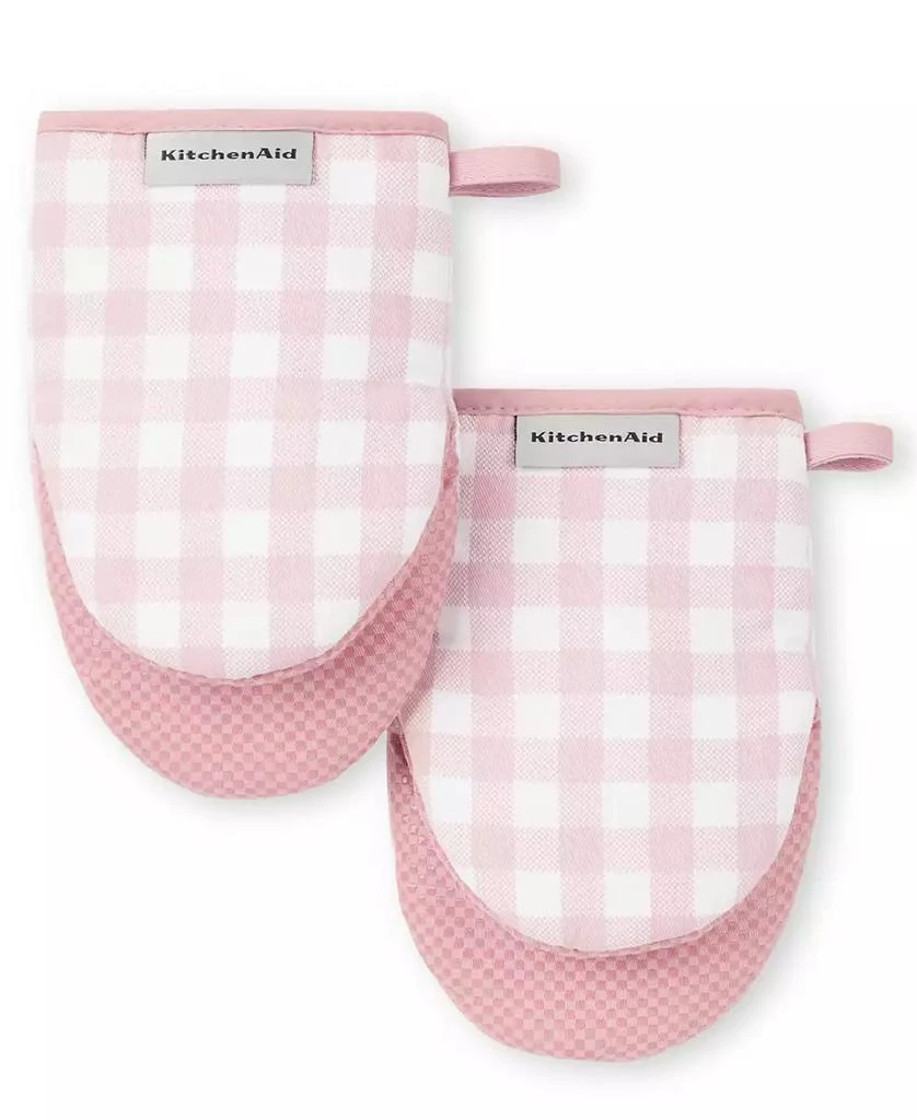 商品KitchenAid|Gingham Mini Oven Mitt 2-Pack Set, 5.5" x 8",价格¥124,第1张图片