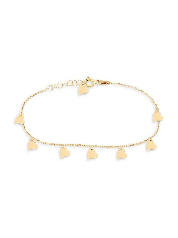 商品Gabi Rielle|Love Is Love 14K Gold Vermeil Multi Heart Anklet,价格¥415,第1张图片