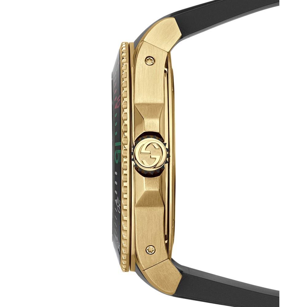 商品Gucci|Men's Swiss Diver Black Rubber Strap Watch 40mm,价格¥13030,第4张图片详细描述