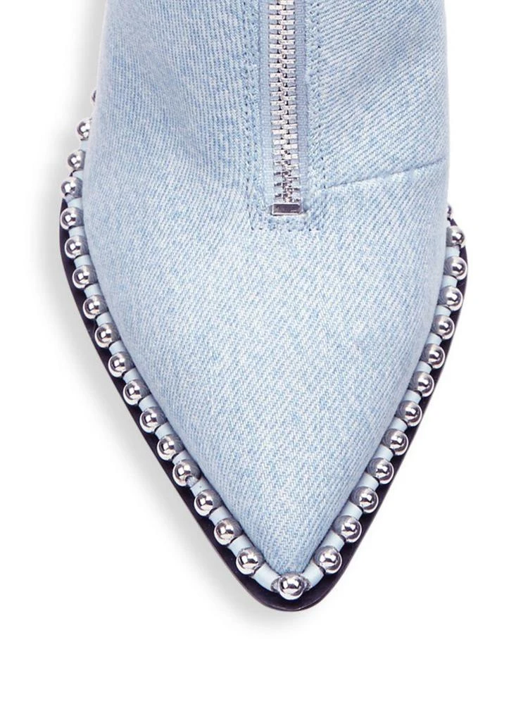 商品Alexander Wang|Alexander Wang - Eri Studded Denim Booties,价格¥4479,第3张图片详细描述