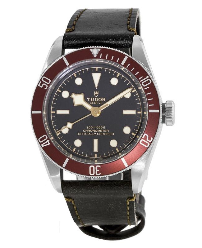 Tudor Black Bay 41 Automatic Red Bezel Black Aged Leather Strap Men's Watch M79230R-0011商品第1张图片规格展示