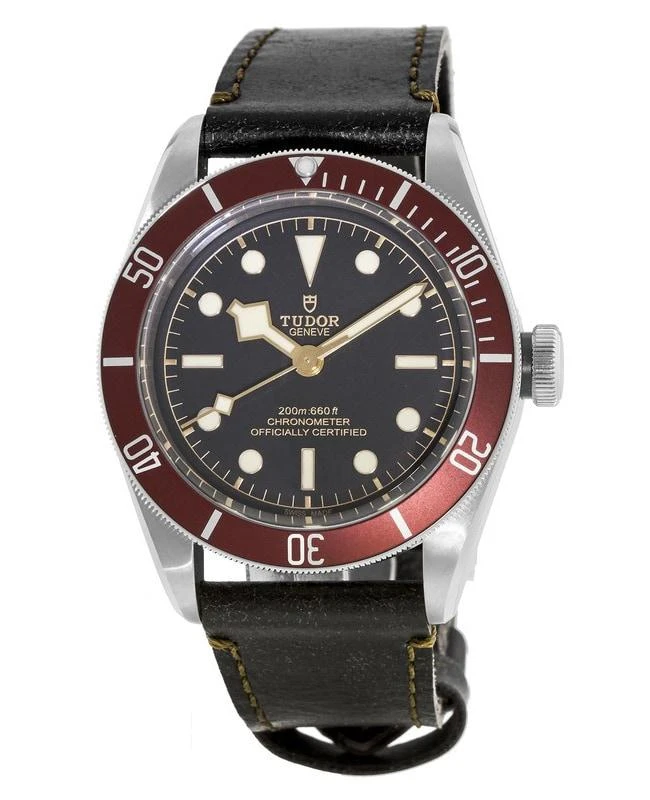 商品Tudor|Tudor Black Bay 41 Automatic Red Bezel Aged Leather Strap Men's Watch M79230R-0011,价格¥26016,第1张图片