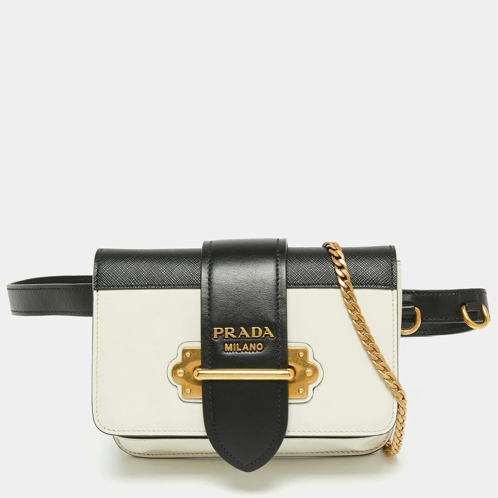 商品[二手商品] Prada|Prada White/Black Leather Cahier Belt Bag,价格¥5364,第1张图片