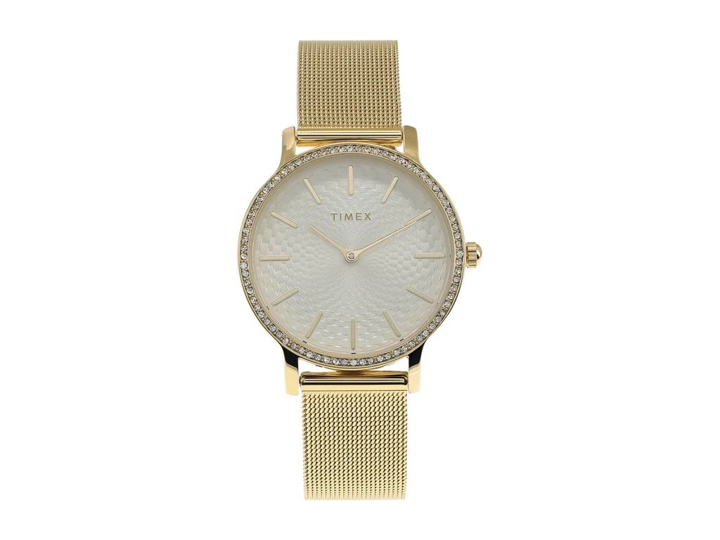 商品Timex|34 mm Transcend with Crystals 3-Hand Mesh Band Watch,价格¥816,第1张图片