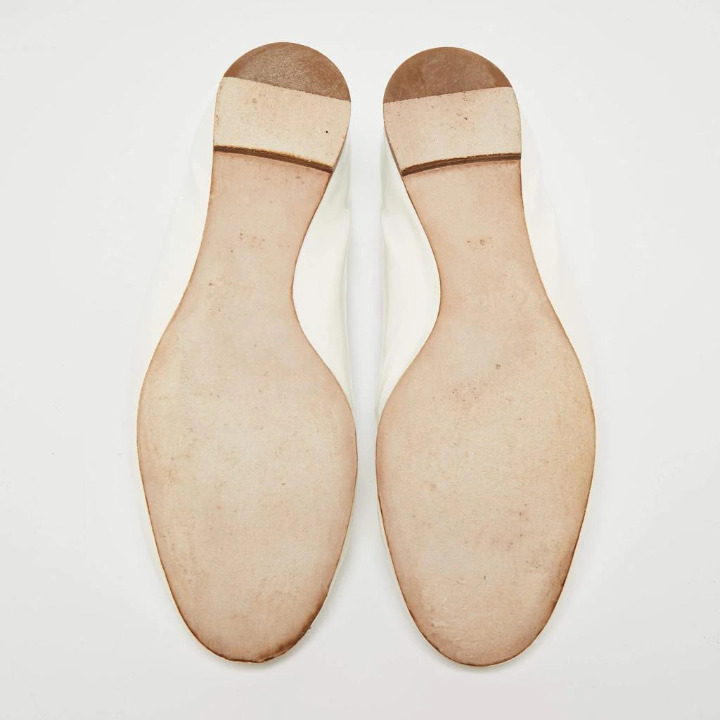 Chloe White Patent Leather Lauren Scalloped Ballet Flats Size 38.5 商品