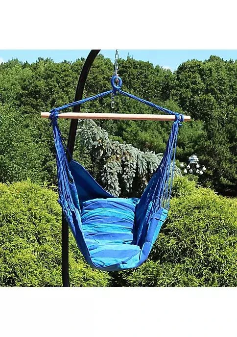 商品Sunnydaze Decor|Decor Cotton Hammock Chair With Cushions   Oasis   Set Of 2,价格¥592,第1张图片