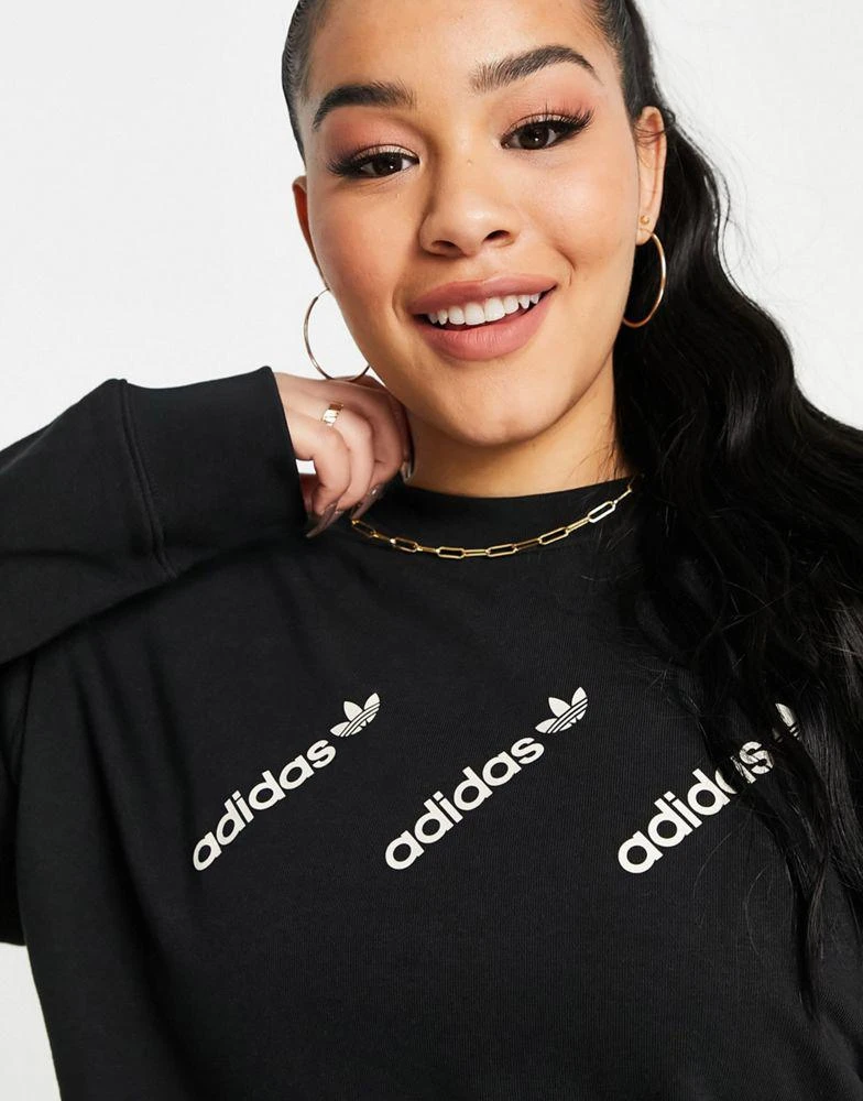 商品Adidas|addias Originals Plus 'Logomania' triple logo sweat in black,价格¥521,第3张图片详细描述