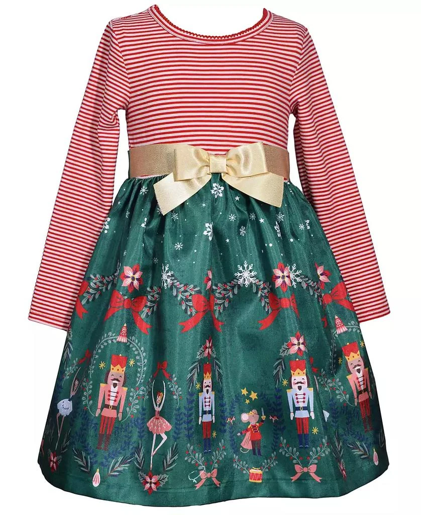 商品Bonnie Jean|Little Girls Striped Knit to Shantung Dress,价格¥278,第1张图片