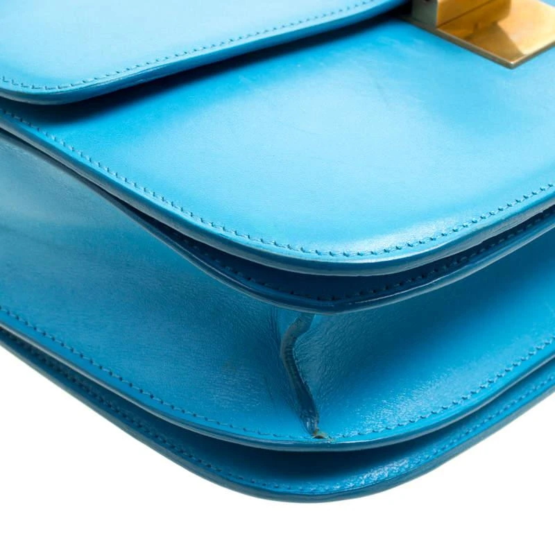 Celine Turquoise Leather Medium Classic Box Shoulder Bag 商品