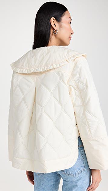 商品Ganni|短版厚织尼龙布料夹克,价格¥2904,第4张图片详细描述