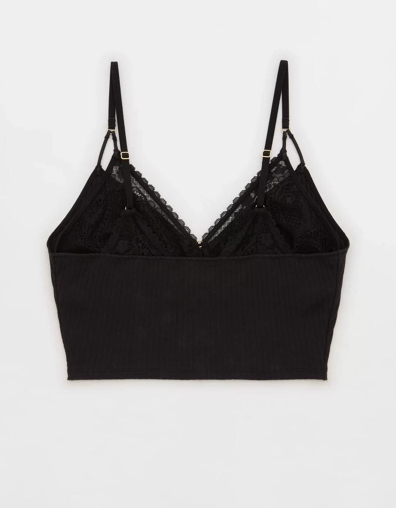 商品Aerie|Aerie Ribbed Lace Bra Top,价格¥151,第4张图片详细描述