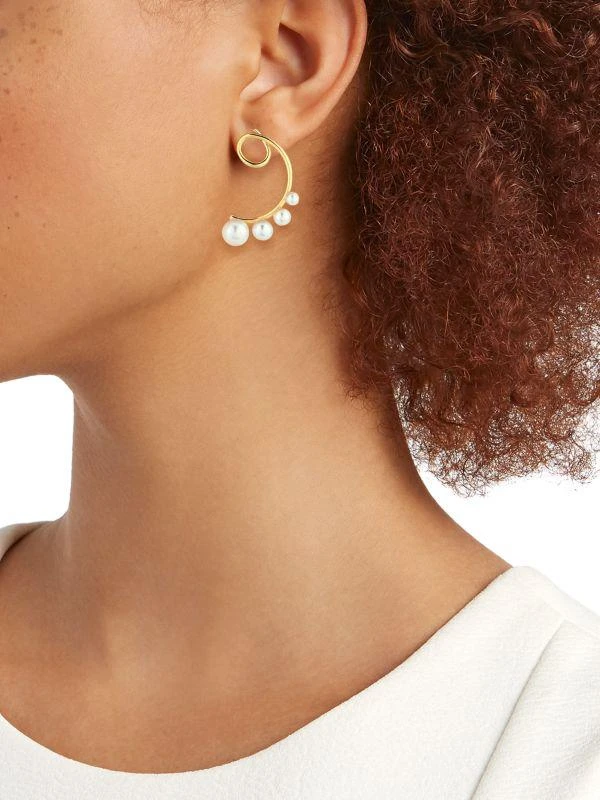 商品Shashi|Florentina 14K Gold Plated Faux Pearl Earrings,价格¥353,第2张图片详细描述