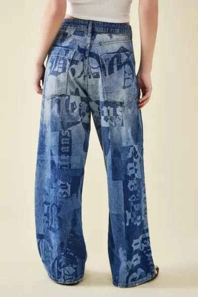 商品BDG|BDG Laser Print Mid-Wash Jaya Baggy Jean,价格¥672,第5张图片详细描述