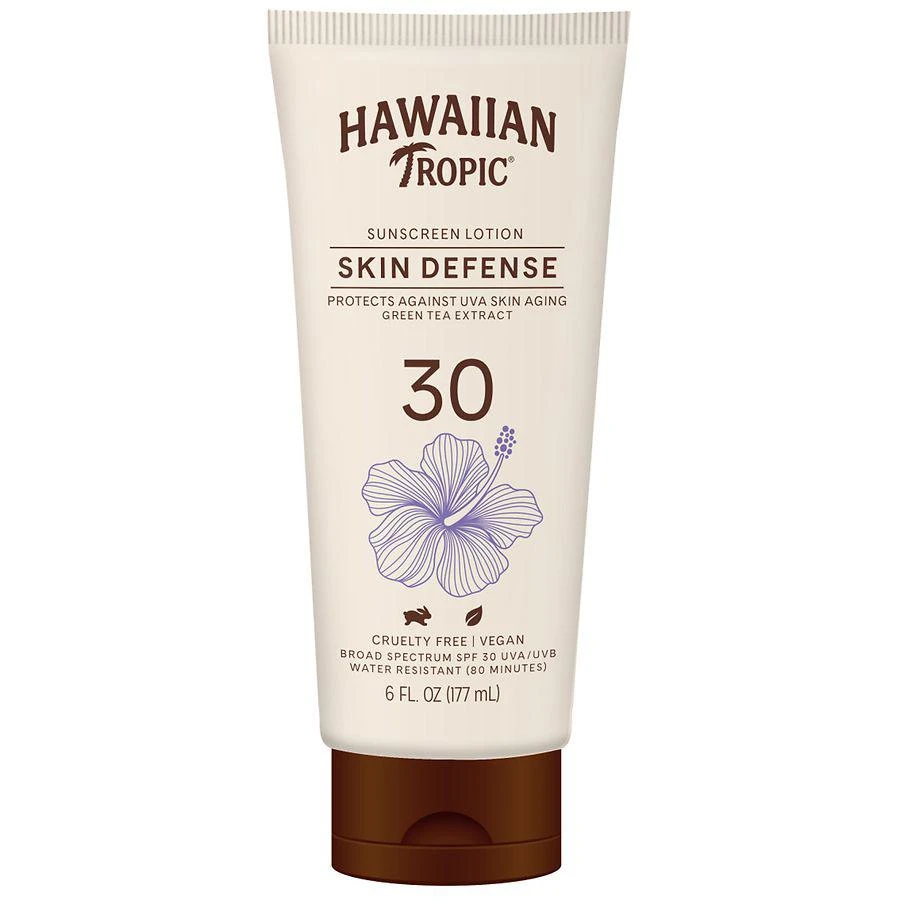 商品Hawaiian Tropic|Skin Defense Sunscreen Lotion SPF 30 With Green tea extract,价格¥116,第1张图片