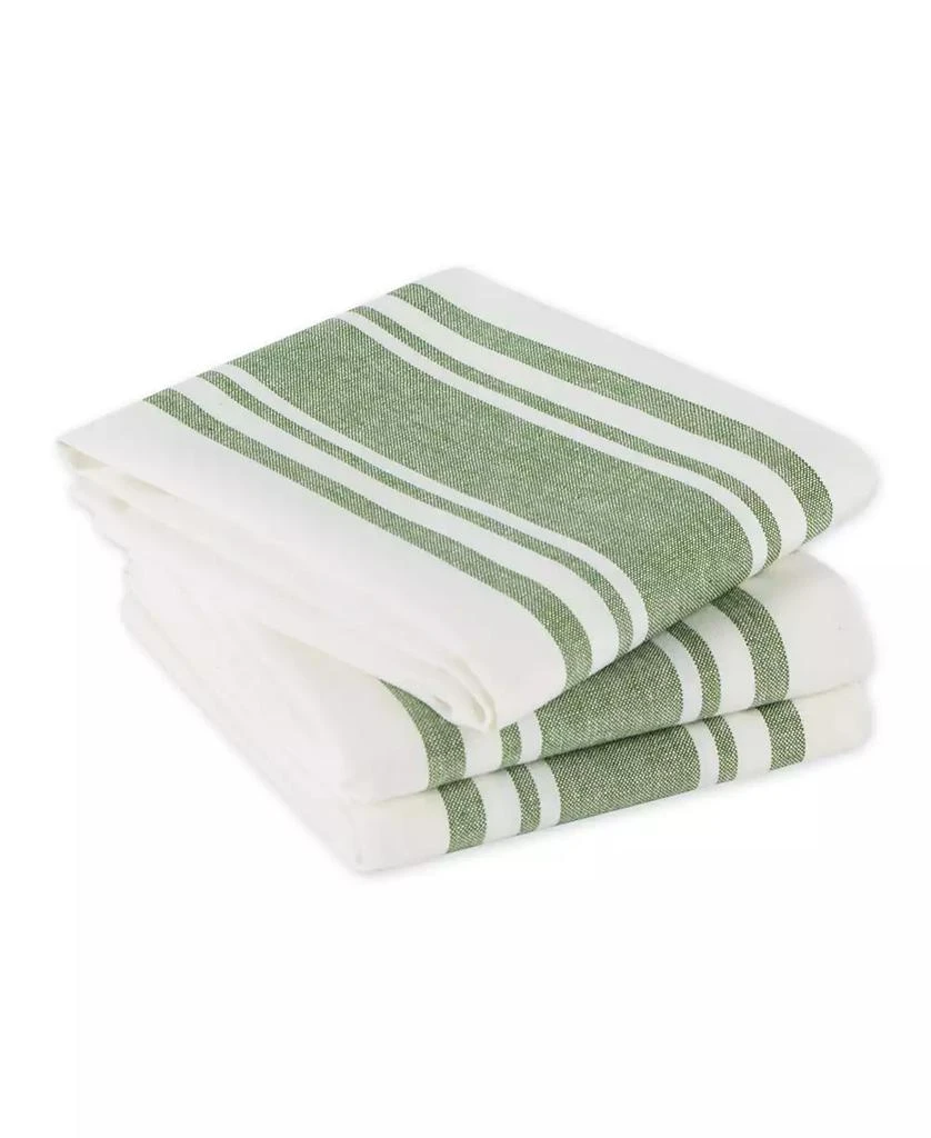 商品Design Imports|Everyday Kitchen Dishtowel Collection Large Chef Stripe Tea Towel, 18x28", Basil Green, 3 Count,价格¥186,第2张图片详细描述